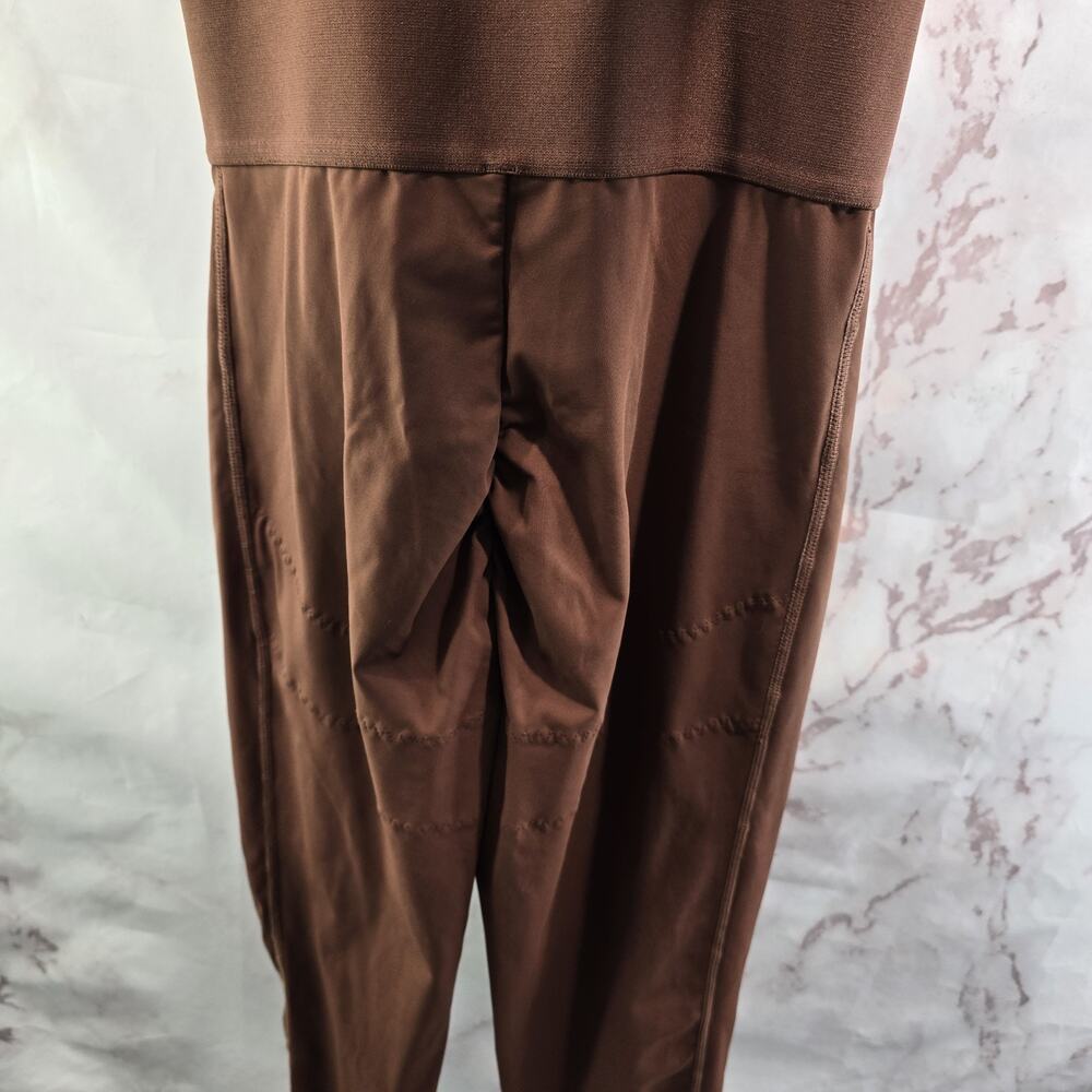 Shapellx Jumpsuit Womens Small Brown Crop Air Slim ElasticFuse Waistband Zip - Picture 7 of 16